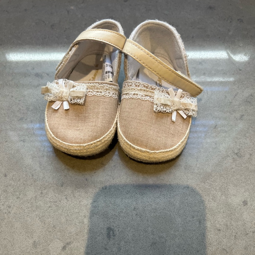 Mayoral 0-6m Beige Kids Shoes with Bow Detail size 18